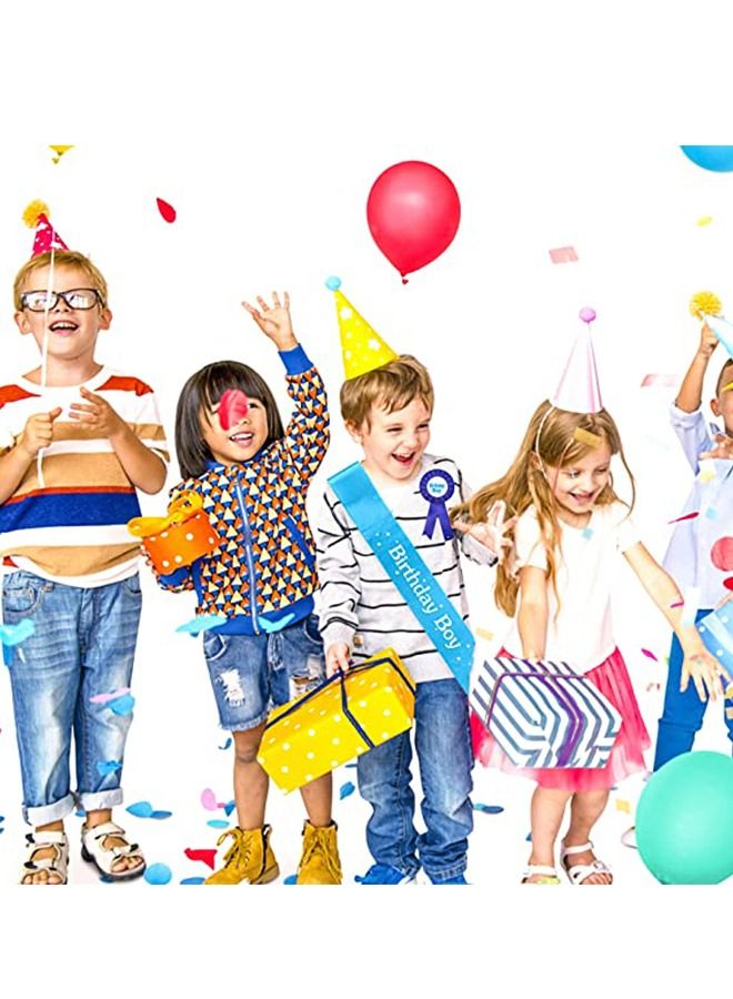3 Pcs Birthday Boy Decorations Set, Birthday Boy Holographic Badge and Sash and Corsage Button Pins, Birthday Boy Party Dress Set Decoration (Blue) - Image 5