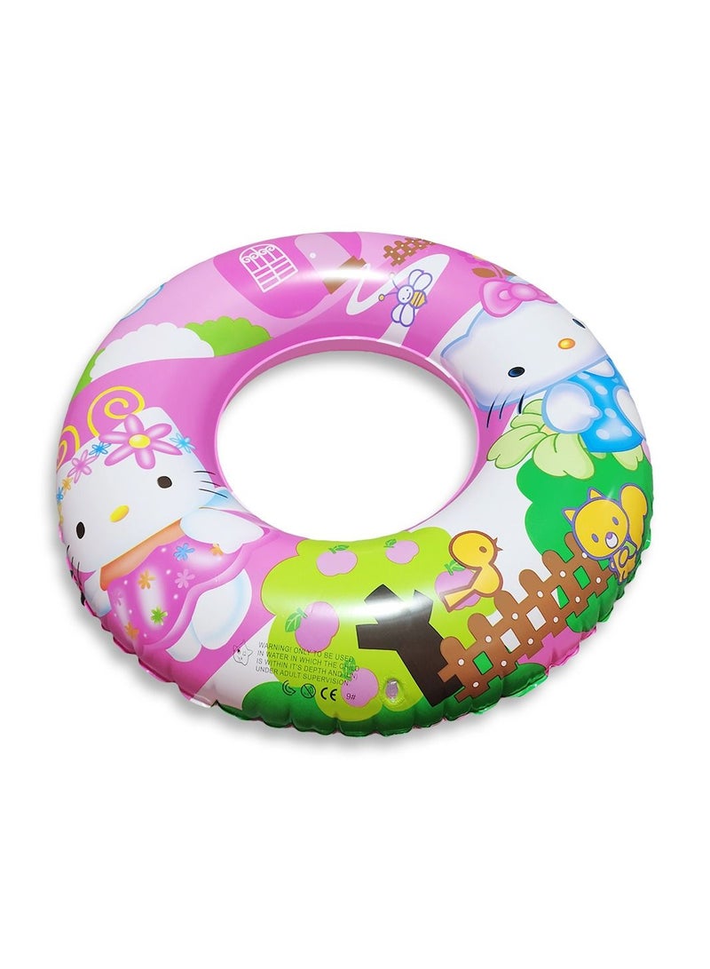 Hello Kitty Swimming Ring  Inflatable Waist Float, Pink big size "34cm"  Float Boat Fun Water Toys For Boys & Girls  - Image 1