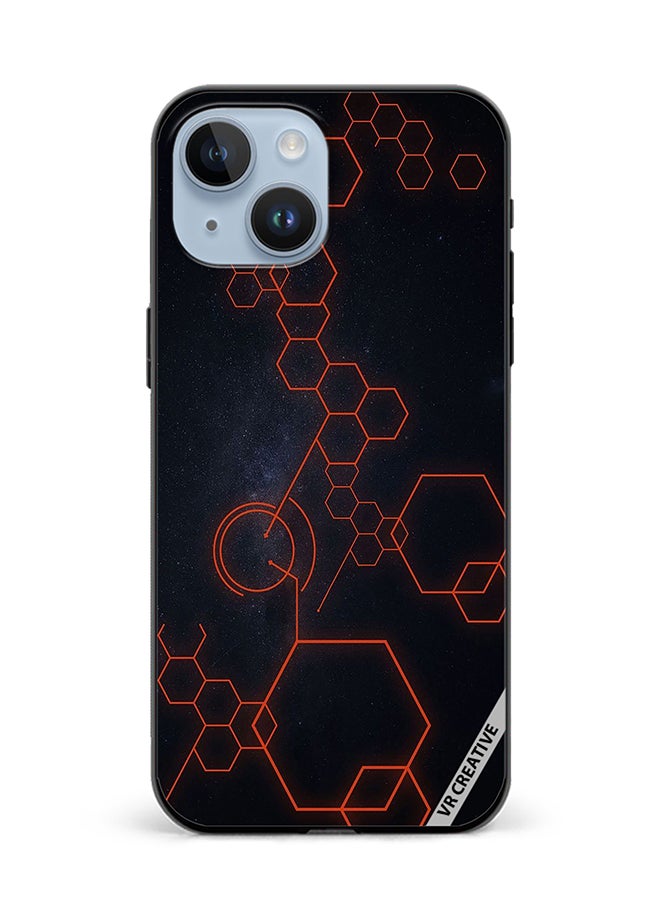 VR CREATIVE Protective Case Cover For Apple iPhone 15 Plus Abstract Hexagon Design Multicolour - Image 1