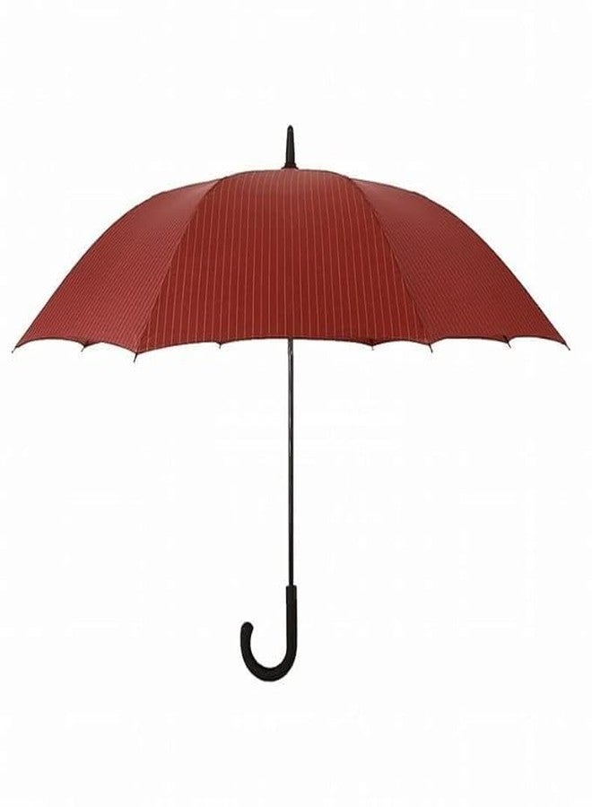 GROFFY- Automatic Oversize Stick Umbrella Windproof with Hook Handle (Red) - Image 1