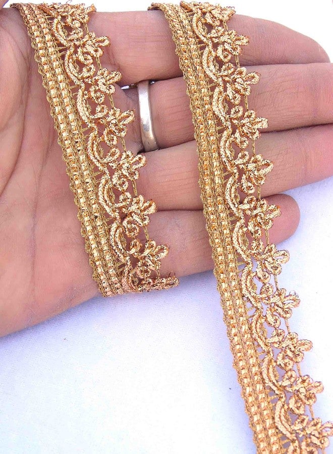 Strala Golden Color Laces for Dresses, Sarees, Lehenga, Suits, Bags, Decorations, Borders, Crafts and Home Décor,Blouse (9 mtr) Design-465 - Image 2