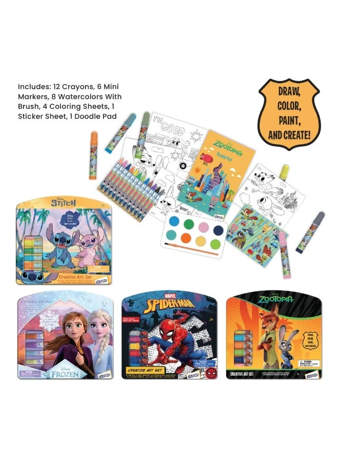 ديزني Coloring Fun - 50 Stickers & 35 Sheets | Art & Craft Kit | Fun Activity For Kids| Age 3+