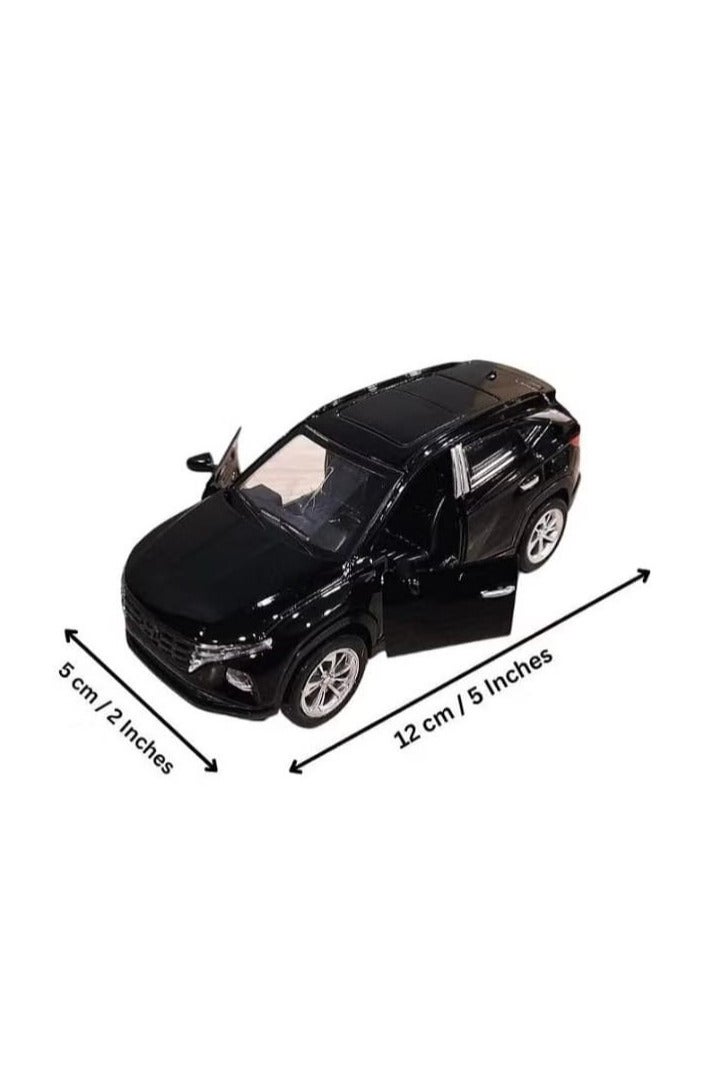 Hyundai Tucson SUV 1/46 Scale Diecast Model with Lights and Sound - Alloy Diecast Sports Car - Front Doors Opening - Size Approximately 12.7cm - (No Box - Black) - Image 3