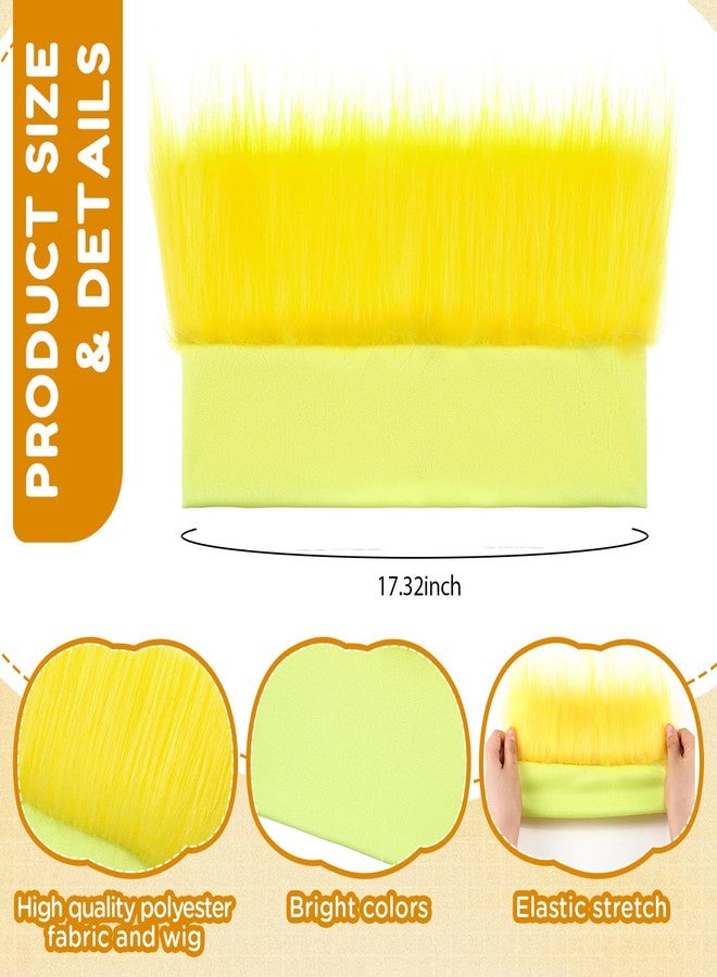Luinabio Hairy Headband Fun Wig Crazy Hair Day Accessories Funny Hats Halloween Costumes Outfit Party Favor(Yellow,Simple) - Image 2