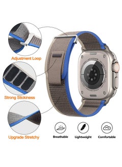 BORTONY Pack of 2 Apple Watch Band 42mm 44mm 45mm 49mm Women Men Alpine Loop Nylon Strap Adjustable Metal Hook for iWatch Ultra Series SE 8/7/6/5/4/3/2/1  - Image 3