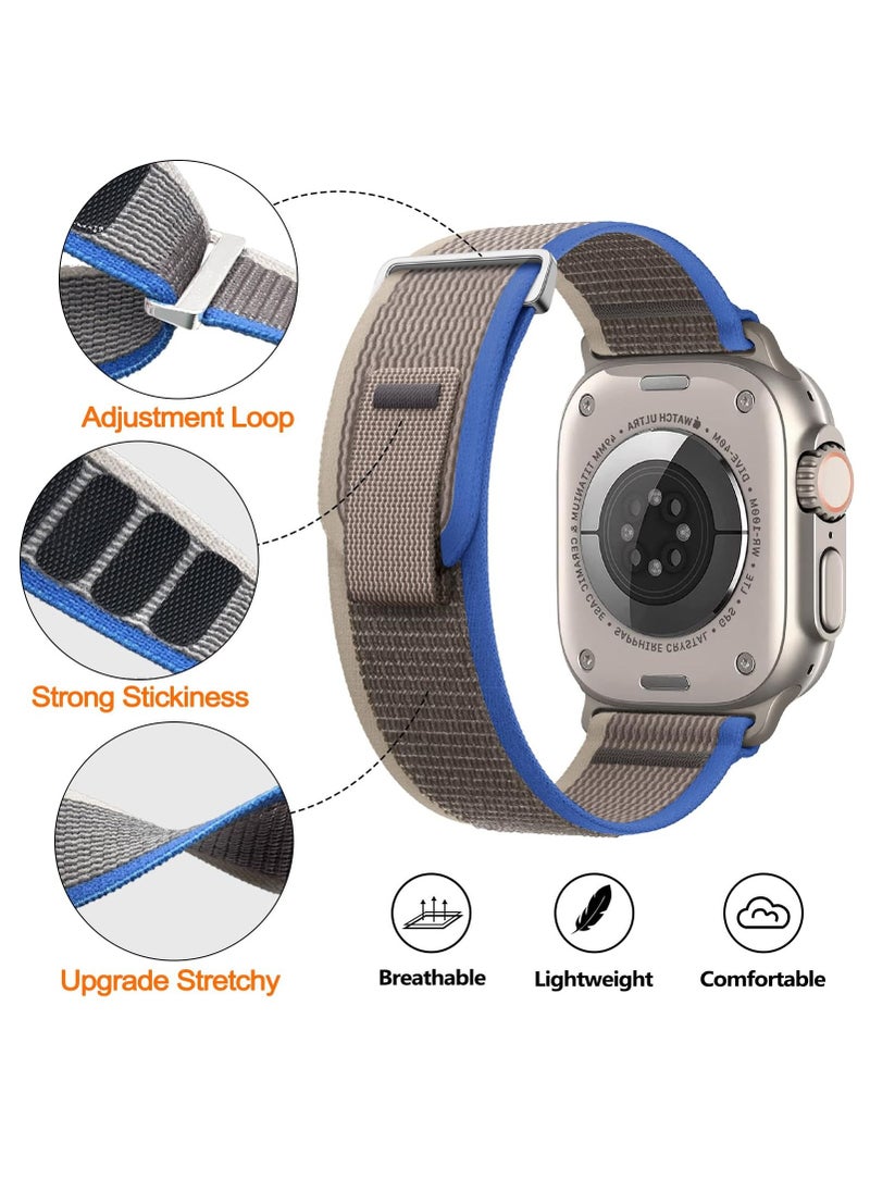 BORTONY Pack of 2 Apple Watch Band 42mm 44mm 45mm 49mm Women Men Alpine Loop Nylon Strap Adjustable Metal Hook for iWatch Ultra Series SE 8/7/6/5/4/3/2/1  - Image 3