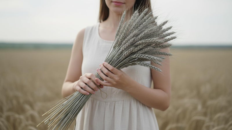 Fancy Dried Wheat Flowers Sheaves Dry Wheat Grass Bouquet preseved Grass Bundle Naturel everlating Flowers Home Kitchen Church Table Wedding Wreath Decoration (200, Smokey Grey) - Image 5