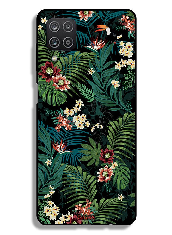 Tolwak Samsung Galaxy A12 Protective Case Cover Tropical Leaves - Image 1