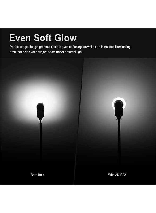 Godox Godox AK-R22 Diffusion Dome, Collapsible Flash Diffuser Suitable for Godox V1 V1 Pro Series Round Head Flash, Godox AD100Pro Godox AD200Pro(with H200R) Pocket Flash  - Image 2