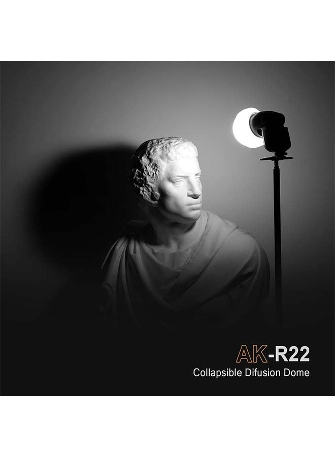 Godox Godox AK-R22 Diffusion Dome, Collapsible Flash Diffuser Suitable for Godox V1 V1 Pro Series Round Head Flash, Godox AD100Pro Godox AD200Pro(with H200R) Pocket Flash  - Image 5