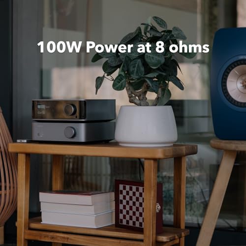 WiiM مضخم الصوت WiiM Vibelink | مضخم طاقة 100 واط مع DAC ESS 9039Q2M المتميز و TI TPA3255 | متوافق مع WiiM Mini و Pro و Pro Plus و Ultra | مدخلات RCA و Coax و Optical | رمادي فضائي - Image 3
