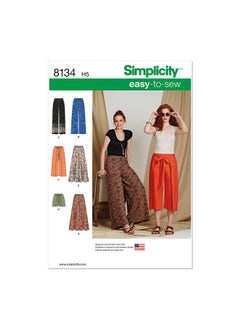 Simplicity 8134 Easy To Sew Women'S Pants And Shorts Sewing Pattern Kit Sizes 6 14  - Image 1