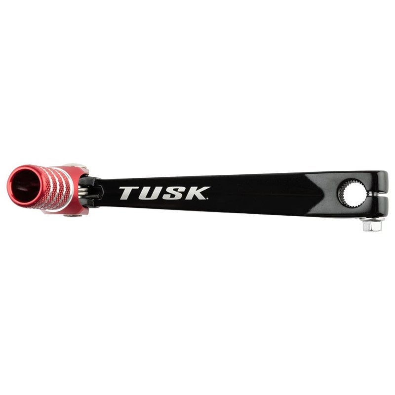TUSK Folding Shift Lever Black/Red Tip Compatible with Honda CRF450R 2003-2008/CRF450X 2005-2017