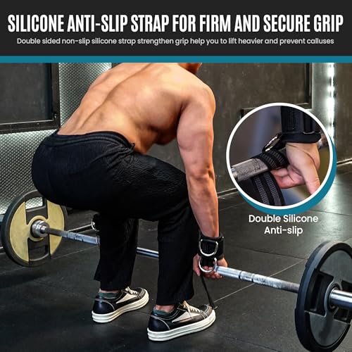 Balency Weight Lifting Straps With D Rings, Padded Lifting Wrist Straps for Weightlifting, Non-Slip Gym Straps for Deadlift, Powerlifting, Cable Machine Workout, Lifting Strap for Gym Strength Training - Image 4