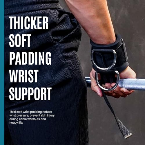 Balency Weight Lifting Straps With D Rings, Padded Lifting Wrist Straps for Weightlifting, Non-Slip Gym Straps for Deadlift, Powerlifting, Cable Machine Workout, Lifting Strap for Gym Strength Training - Image 3