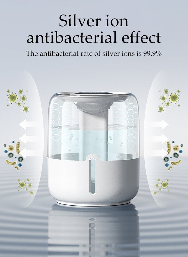 DUNISO 6.8L Large Capacity Humidifier Dual Spray USB Rechargeable Mute Ultrasonic Humidifier with Temperature Display and Gear Display Essential Oil Diffuser LED Light Bedroom Air Humidifier for Home, Office, Baby - Image 2