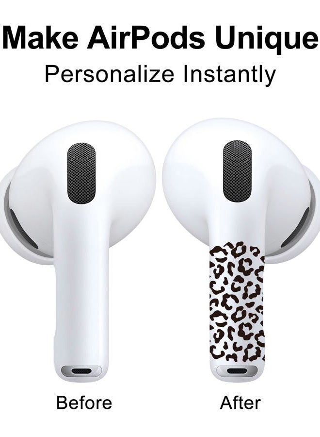 RockMax AirPods 4 Leopard Print Decal Sticker for Air Pods 4. Generation, Compatible with Clear AirPod 4 Case 2024, Durable Tattoo Wrap, Easy to Apply - Image 2