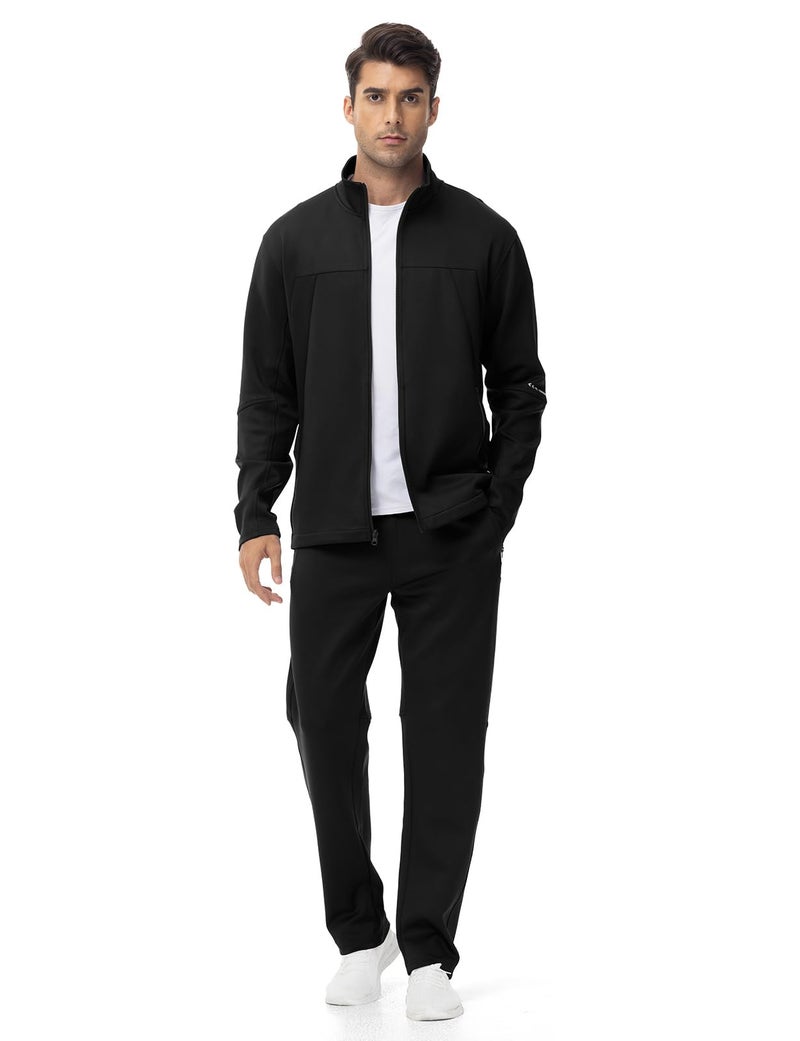 Gopune Men's Tracksuits 2 Piece Casual Athletic Jogging Warm Up Sweat Suits Workout Sports Sets,Black XL - Image 5