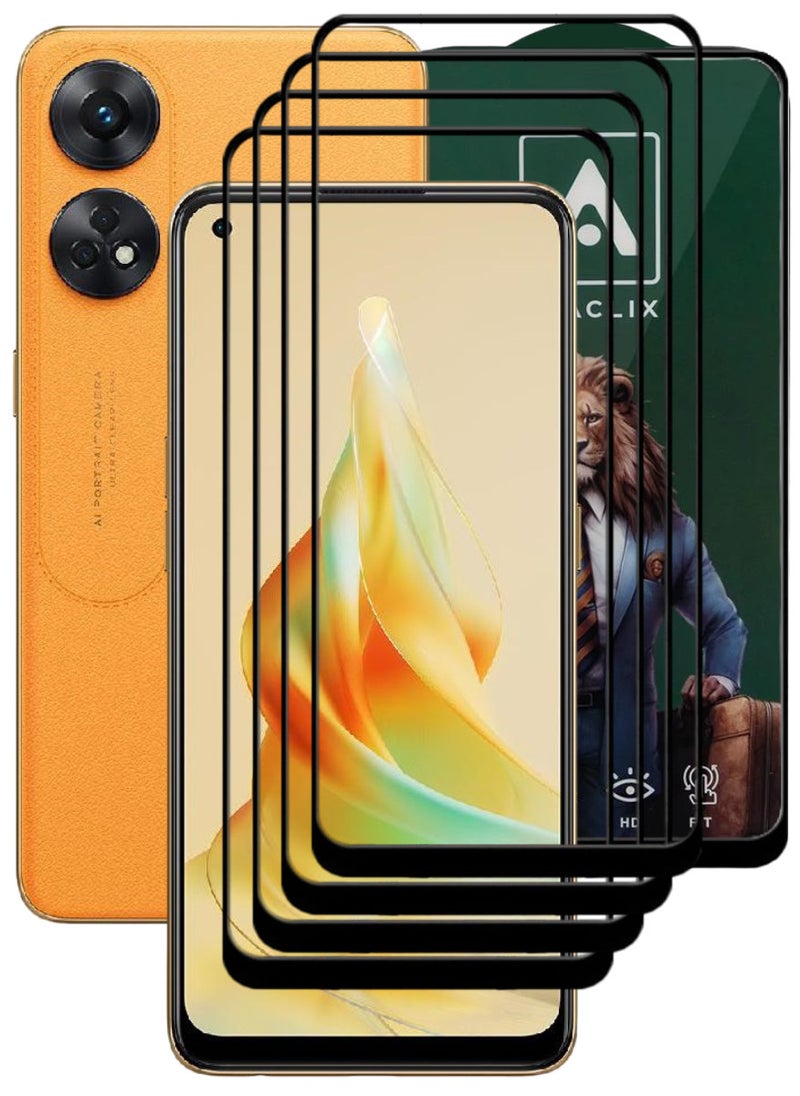 ACLIX 4 Pieces Antistatic ESD Dustproof Premium Quality High Definition Tempered Glass Screen Protector Designed For Oppo Reno8 T - Image 1