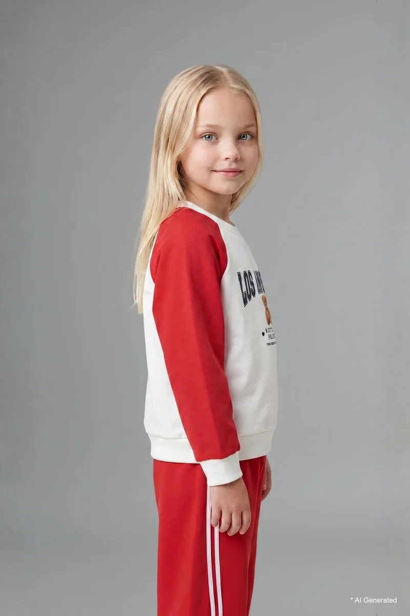 ديفاكتو Baby Girl Regular Fit Teddy Bear 2 Piece Set