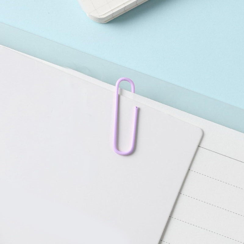 Macaron Design Colorful Paper Clips 28mm Lavender Purple For Office School Home Organizing With Storage Box 50 Pieces - Image 4