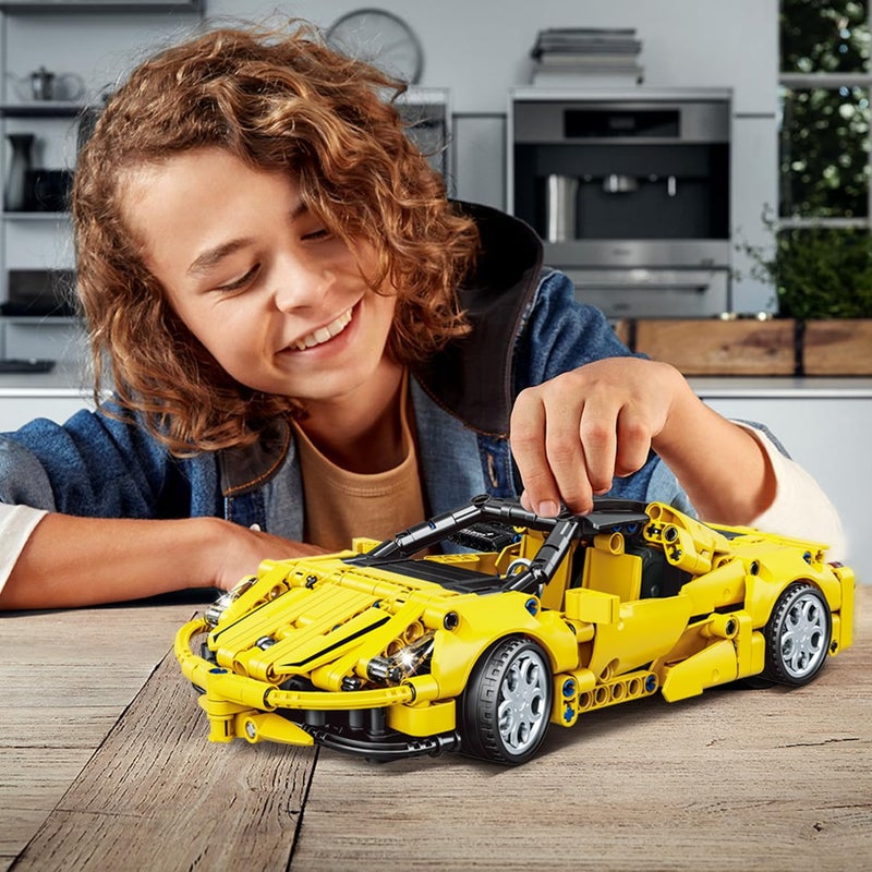SIENON Technic Super Sports Car Building Kit Pull Back Race Car Toy, Racing Vehicle Collectible Model Supercar Building Construction Toys for Kids Girls Boys Age 6+ (391 Pcs) - Image 3
