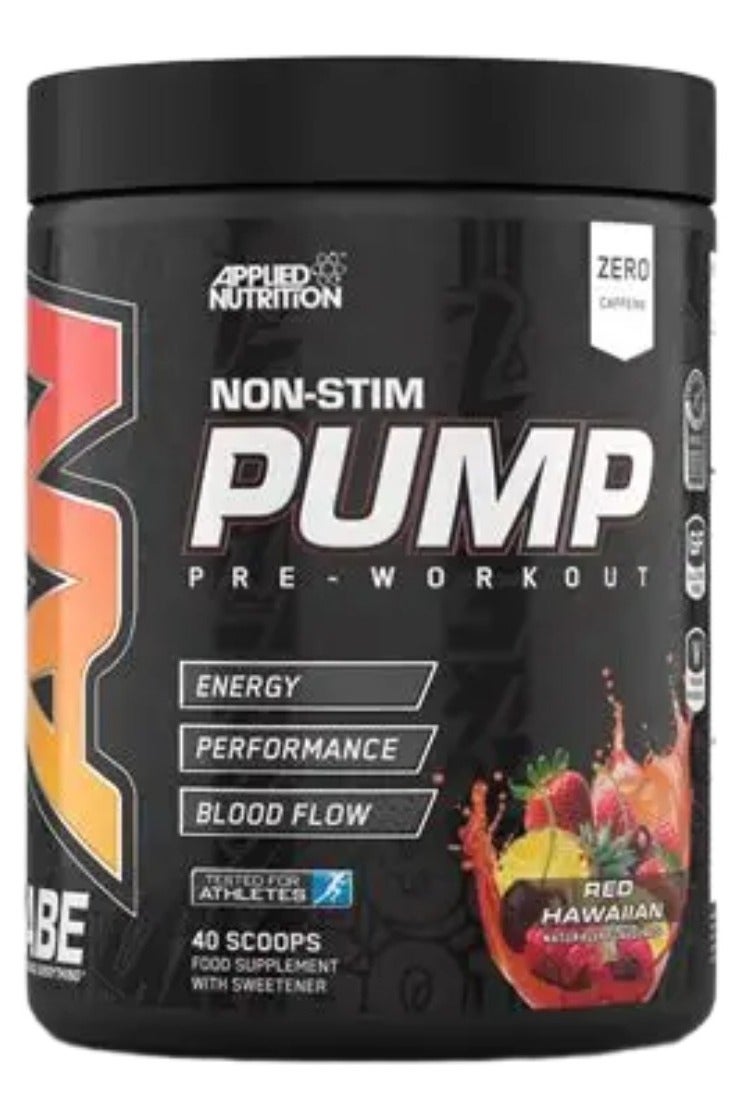 أبلايد نيوتريشن مكمل ABE بامب بري وورك أوت خالي من المنبهات - نكهة هاواي الحمراء، 40 سكوب - 500 جرام - Image 1