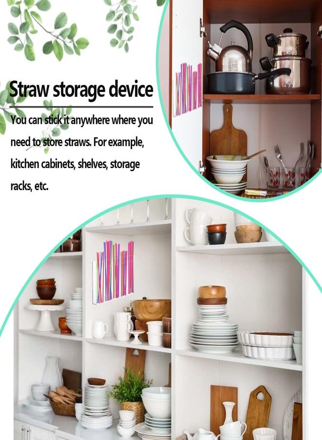 BLOCE Straw Holder for Cabinet Door, Acrylic Straw Organizer Storage Dispenser, Space Saving Kitchen Accessories Container with Ultra Sticky Adhesive Strips - Image 4