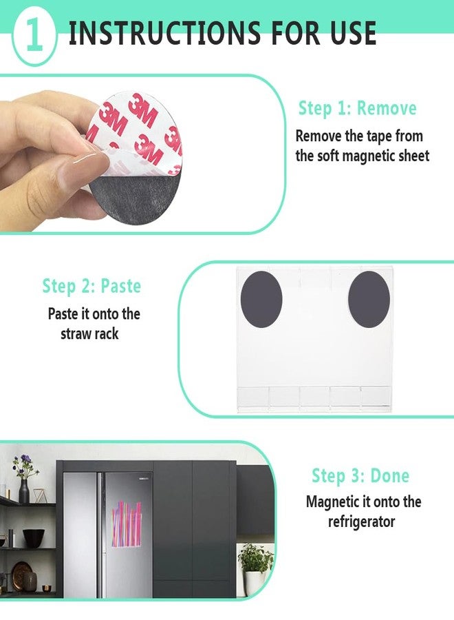 BLOCE Straw Holder for Cabinet Door, Acrylic Straw Organizer Storage Dispenser, Space Saving Kitchen Accessories Container with Ultra Sticky Adhesive Strips - Image 5