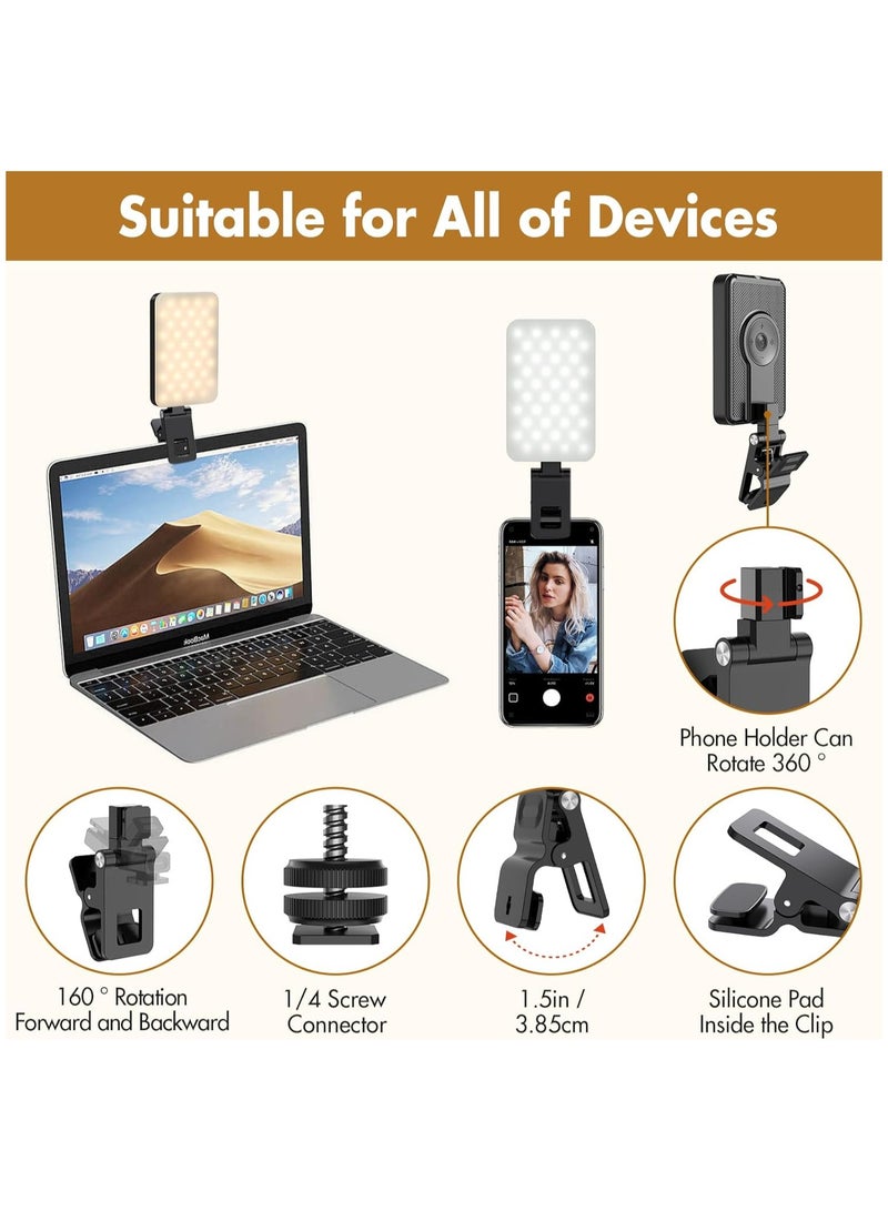 مصباح سيلفي لهاتف iPhone، مصباح محمول مثبت على الهاتف، مصباح حلقي LED قابل لإعادة الشحن للهاتف، تسجيل الفيديو، الكاميرا، الكمبيوتر المحمول، TikTok، الكمبيوتر اللوحي، Vlog، الكمبيوتر، 5 أوضاع إضاءة، - Image 4