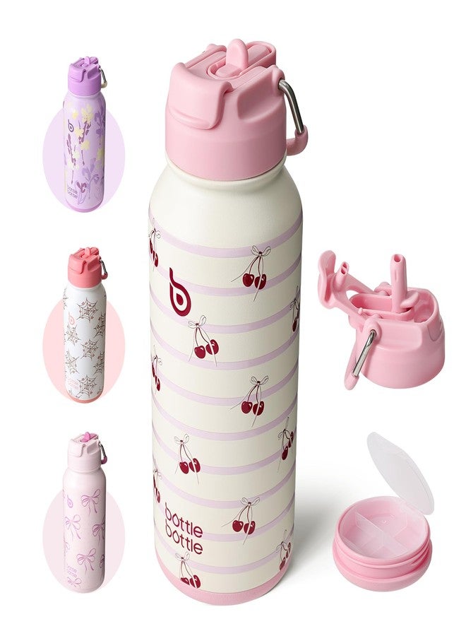 bottle bottle زجاجة ماء معزولة سعة 32 أونصة مع علبة حبوب - Image 1