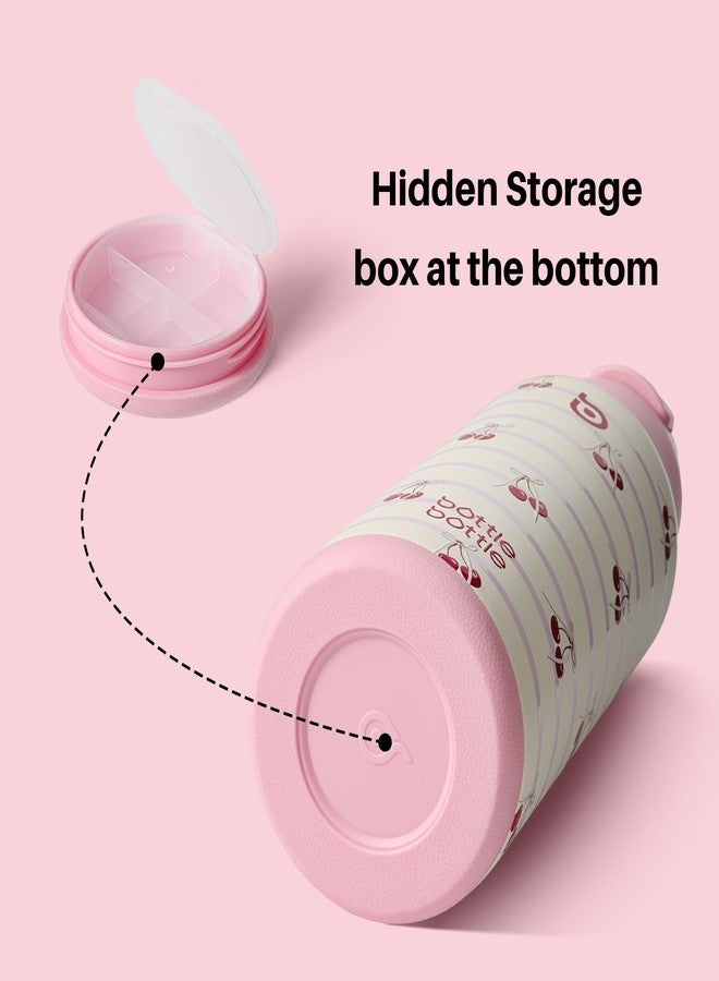 bottle bottle زجاجة ماء معزولة سعة 32 أونصة مع علبة حبوب - Image 4