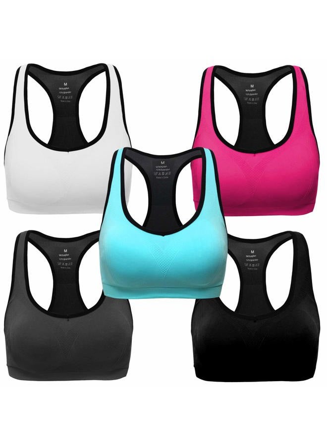MIRITY Women Racerback Sports Bras - High Impact Workout Gym Activewear Bra, 5color, XL - Image 1
