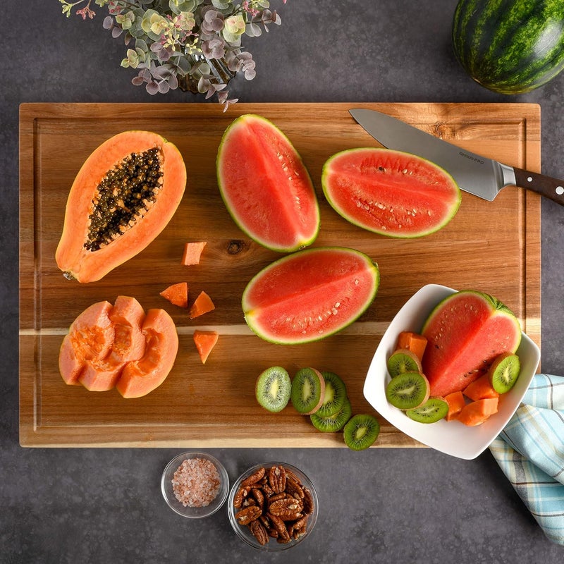 Kenmore Kenosha Heavy Duty Acacia Wood Extra Large Cutting Board WJuice Grove 24x16inch - Image 2