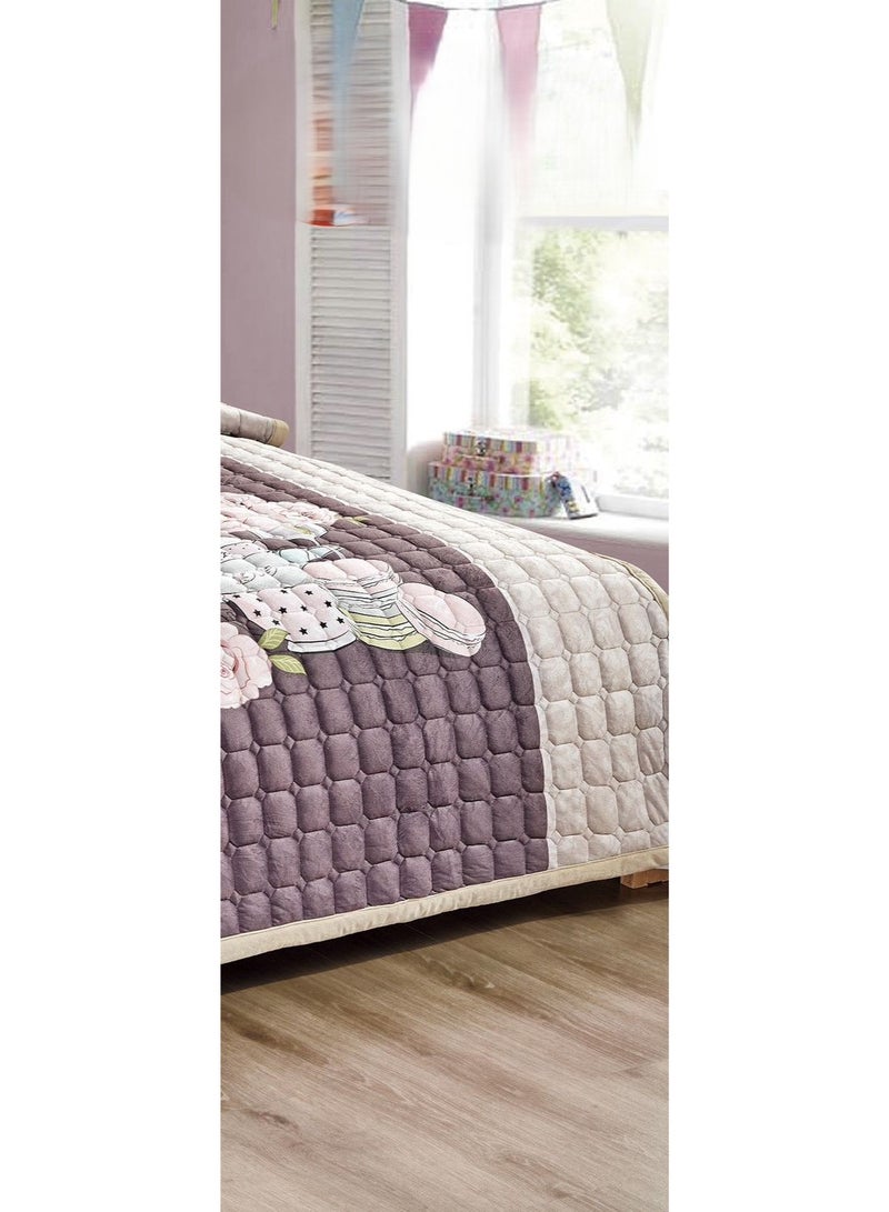 ريد روز مفرش سرير نفر مضغوط من المخمل الناعم ليمنحك الدفئ والراحة مقاس 170 *210 سم - Image 4