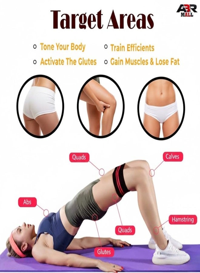 ABR Mall Resistance Loop Band for Leg, Hip & Glute Workouts - Fabric Exercise Band for Squats, Strength Training, Pilates, and Physical Therapy - Image 4