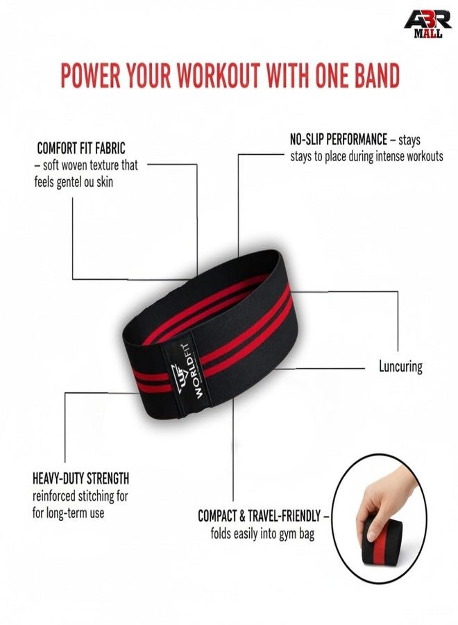 ABR Mall Resistance Loop Band for Leg, Hip & Glute Workouts - Fabric Exercise Band for Squats, Strength Training, Pilates, and Physical Therapy - Image 2