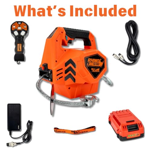 Mile Marker 71-1000 Rhino Pull 1000 Portable Electric Winch | 39 Feet of Synthetic Rope | Lifts or Pulls Up to 1000 Pounds | Brushless Motor | Variable Speed | Wired & Wireless Remote - Image 4