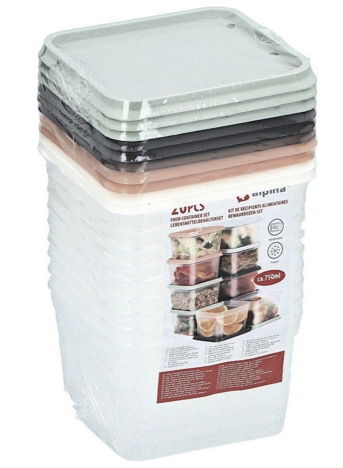 Alpina Food Container With Lid Set Of 10 Boxes 750 ML - Image 2
