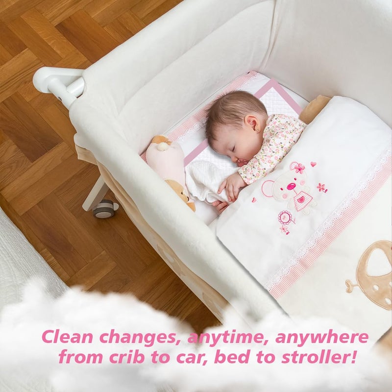 Cute 'n' Cuddle Disposable Changing Mats Pink (Pack Of 30) for Baby Soft Ultra Absorbent Waterproof Diaper Mess-Free Changing Mat Liners Baby Changing Mat Cover Bed Pads - Image 5