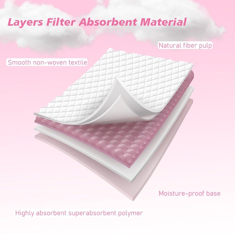 Cute 'n' Cuddle Disposable Changing Mats Pink (Pack Of 30) for Baby Soft Ultra Absorbent Waterproof Diaper Mess-Free Changing Mat Liners Baby Changing Mat Cover Bed Pads - Image 4