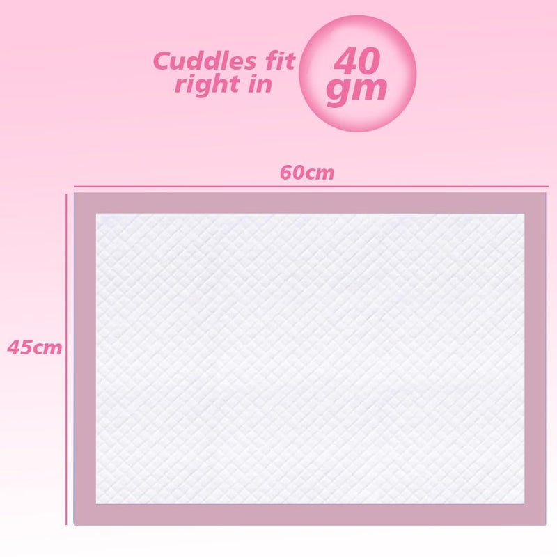 Cute 'n' Cuddle Disposable Changing Mats Pink (Pack Of 30) for Baby Soft Ultra Absorbent Waterproof Diaper Mess-Free Changing Mat Liners Baby Changing Mat Cover Bed Pads - Image 2