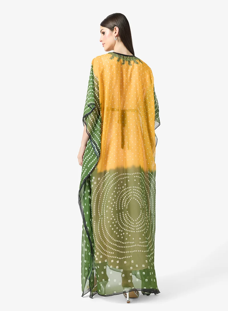 ارابيان كلوزيت Modern Bandhani Print Kaftan