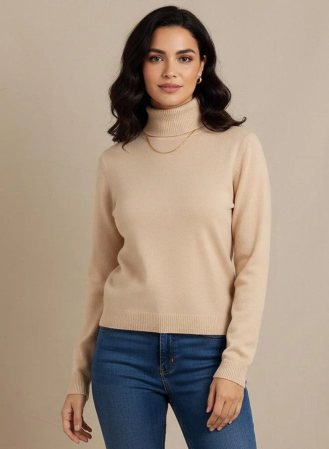 2Xtremz 2Xtremz Textured High Neck Tricot Sweater