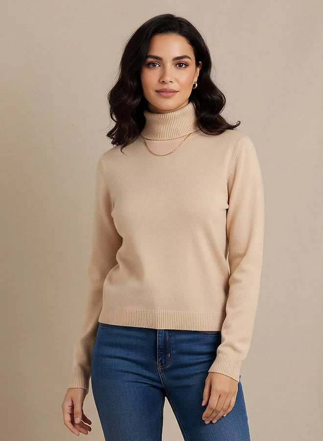 2Xtremz 2Xtremz Textured High Neck Tricot Sweater