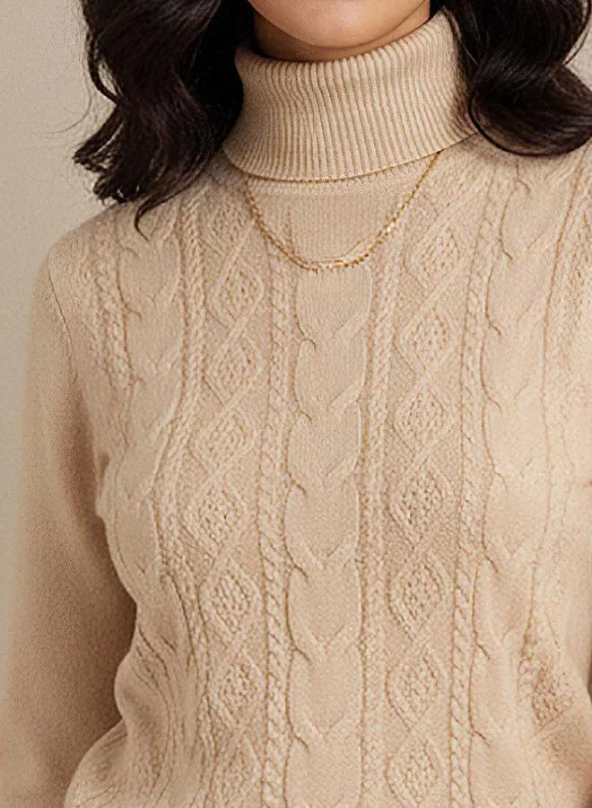 2Xtremz 2Xtremz Textured High Neck Tricot Sweater