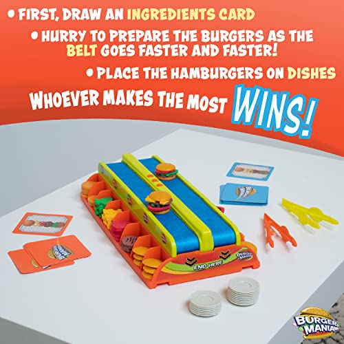 Fotorama Burger Mania Sizzling Build-A-Burger Game, Fast-Paced Conveyor Belt Fast Food Thrill Competition, Develops Fine Motor Skills and Dexterity, for Children Ages 6 and Up - Image 3