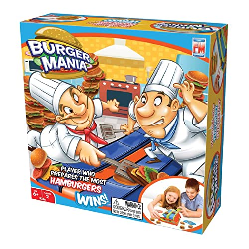 Fotorama Burger Mania Sizzling Build-A-Burger Game, Fast-Paced Conveyor Belt Fast Food Thrill Competition, Develops Fine Motor Skills and Dexterity, for Children Ages 6 and Up - Image 1