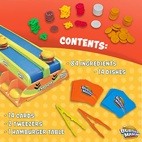 Fotorama Burger Mania Sizzling Build-A-Burger Game, Fast-Paced Conveyor Belt Fast Food Thrill Competition, Develops Fine Motor Skills and Dexterity, for Children Ages 6 and Up - Image 4