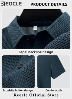 REOCLE Men's Polo Shirt Mesh Ice Silk Short-sleeved T-shirt Short Sleeve Sports Golf Tennis T-Shirt Casual Collared Summer Shirt Classic Polo Shirt  - Image 5